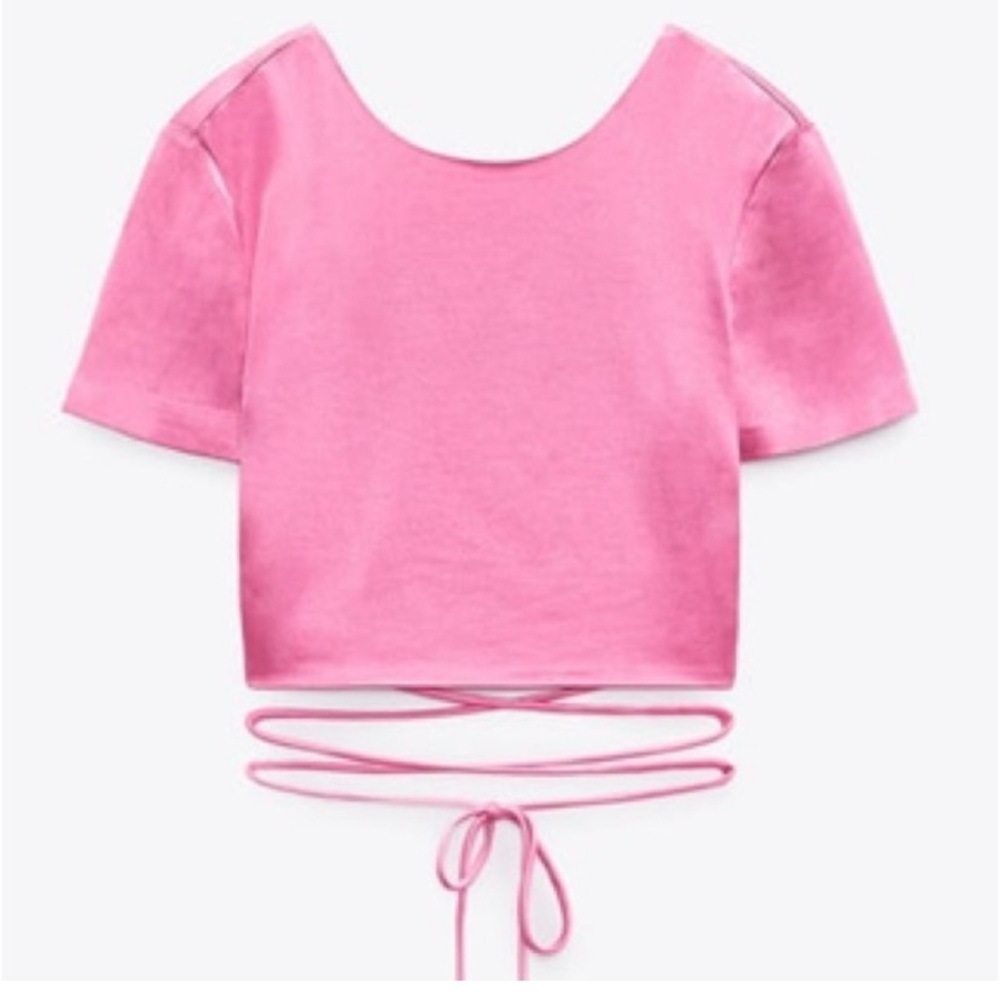 Zara crop top pink NWT